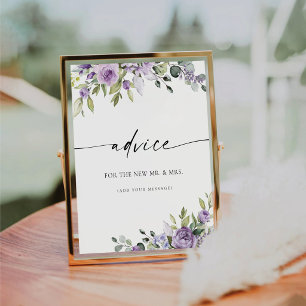 Panneau de conseils Fleurs violettes romantiques
