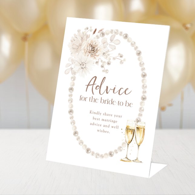 Panneau de conseils pour la fête de mariage (Bridal Shower Advice Sign
)