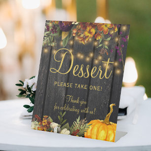 Panneau de dessert de mariage en bois rustique aut