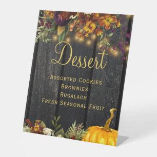 Panneau de dessert de mariage en bois rustique d'a