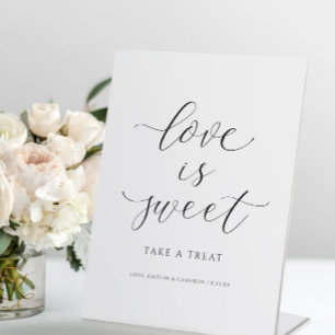 Panneau de dessert de mariage L'amour est doux buf