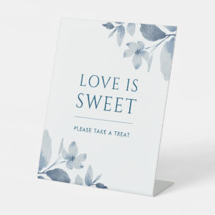 Panneau de dessert Mariage floral bleu-duché