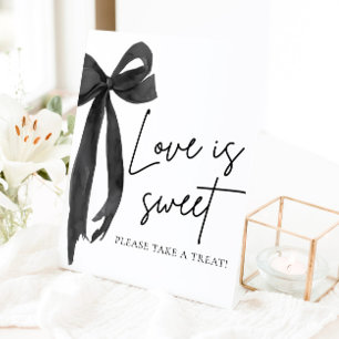 Panneau de faveur de ruban noir Coquette Love est 