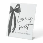 Panneau de faveur de ruban noir Coquette Love est