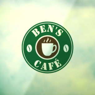 Panneau de fermeture de fenêtre du logo du café pe