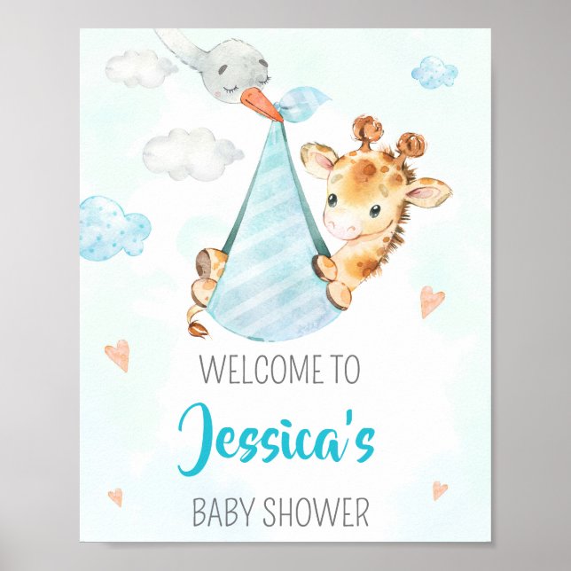 Panneau de fête d'accueil cigogne poster de fête g (Devant)