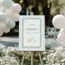Panneau de fête de bébé Silly Goose Bleu