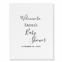 Panneau de Fête de Naissance Bébé Noir et Blanc Mo