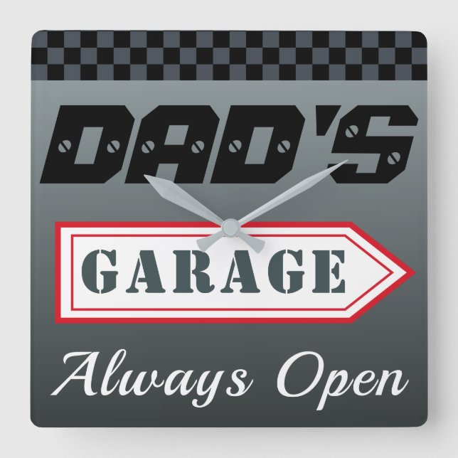 Panneau de garage rétro de papa Horloge murale Cad (Recto)