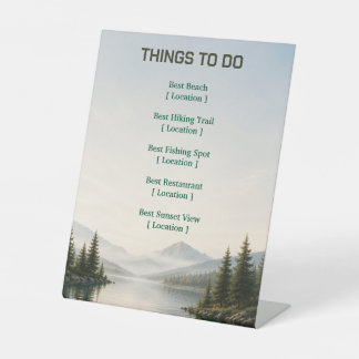 Panneau de guide local des choses à faire dans la