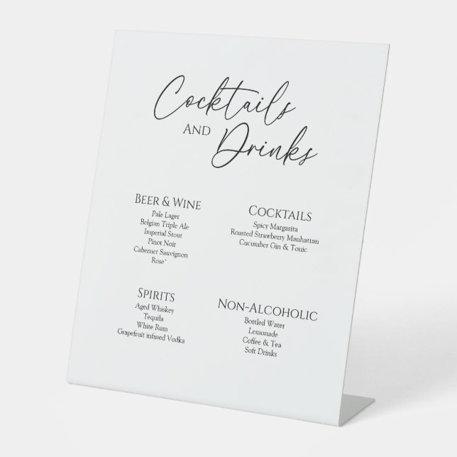 Panneau de la barre de boissons moderne Mariage cl (Recto)