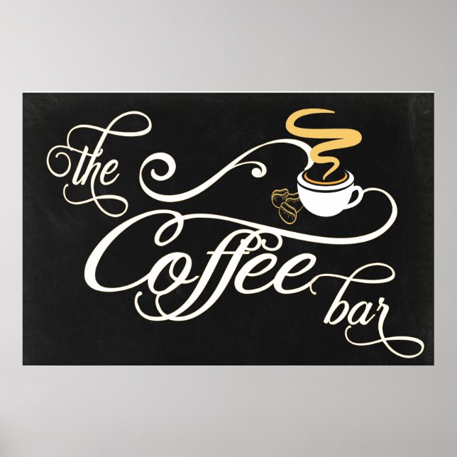 Panneau de la barre de café en tableau noir 24x36 (Devant)