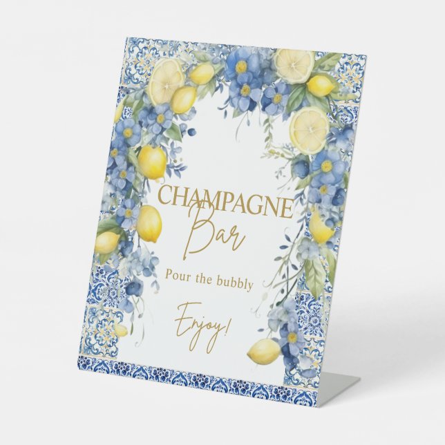 Panneau de la barre de champagne Italie Citron Ble (Recto)