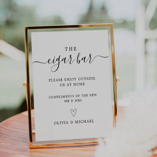 Panneau de la barre de cigares | Mariage moderne i (Cigar Bar Sign | Modern Wedding Printable)