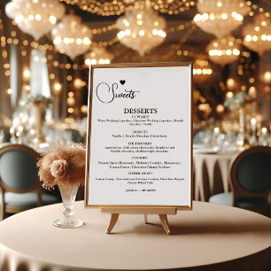 Panneau de la barre de desserts mariage minimalist