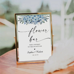 Panneau de la barre de fleurs Boho bleu