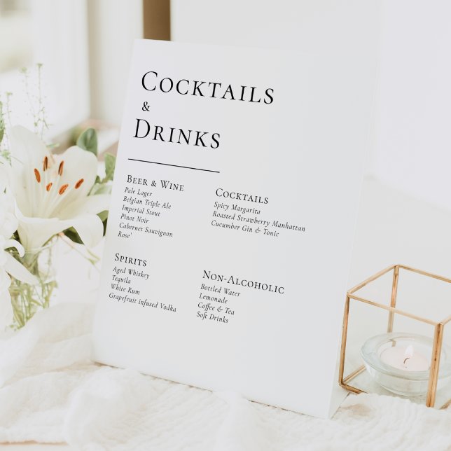 Panneau de la barre des boissons Mariage moderne s (Créateur téléchargé)