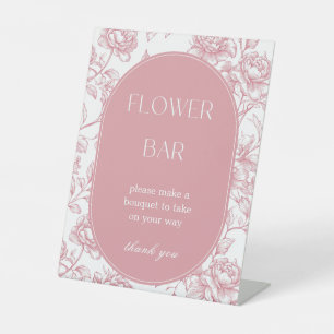 Panneau de la barre des fleurs rose blanc