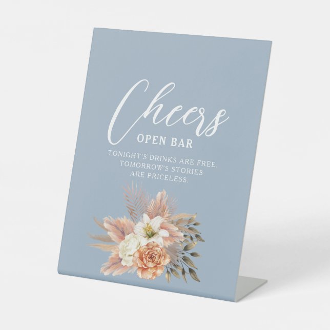 Panneau de la barre Mariage Dusty Blue Cheers (Recto)