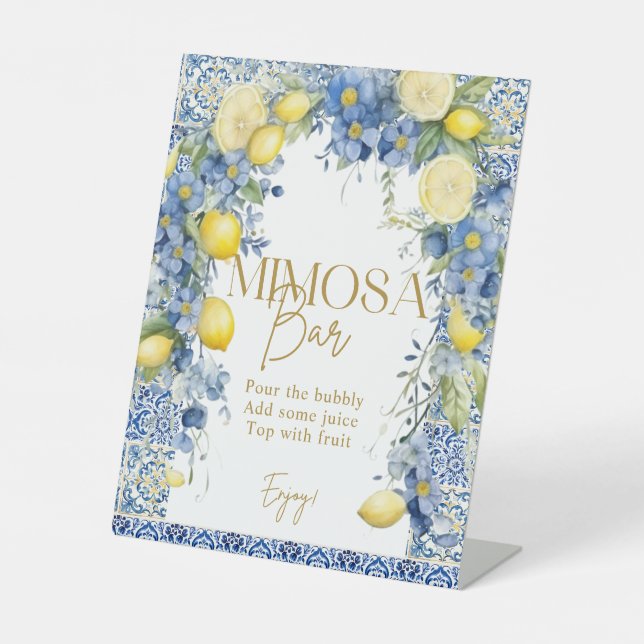 Panneau de la barre Mimosa Lemon Blue Tiles Italie (Recto)