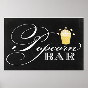 Panneau de la barre Popcorn du tableau noir 24x36