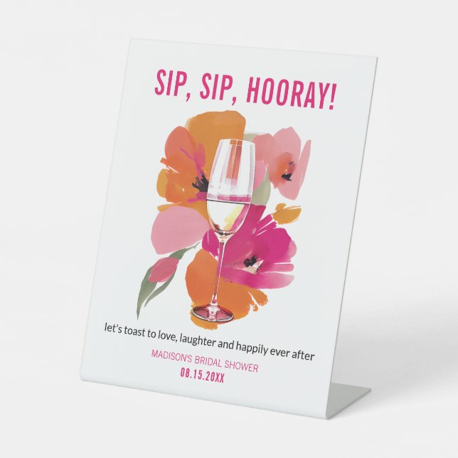 Panneau de la barre Vin Floral Verre Sip Sip Hoora (Recto)