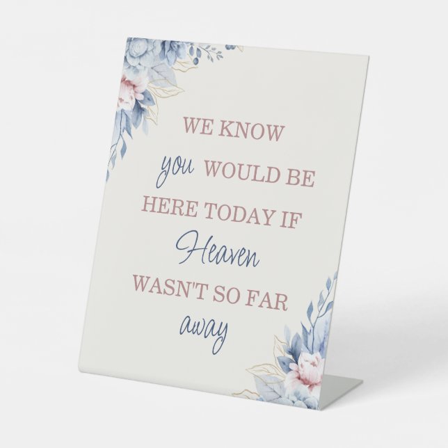 Panneau de la table Mariage Floral Bleu (Recto)