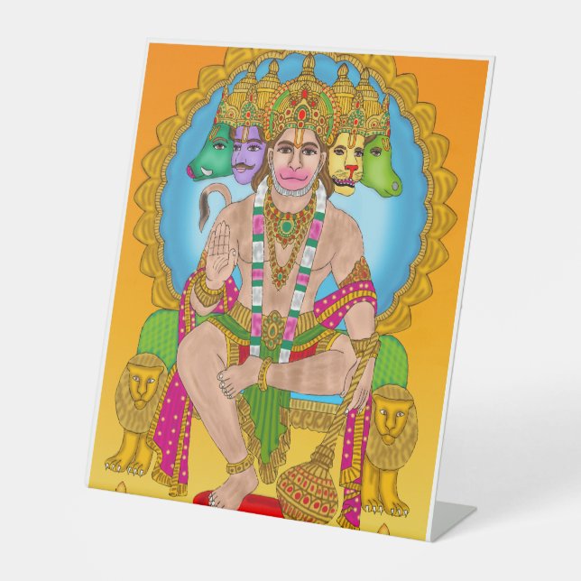 Panneau de la table Panchmukhi Hanuman | Hindu Lor (Recto)