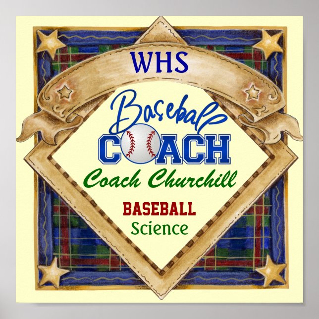Panneau de l'entraîneur de baseball - Poster de po (Devant)