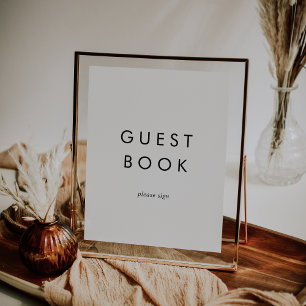 Panneau de livre d'or à typographie chic
