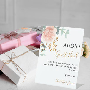 Panneau de livre d'or audio rose gold verdure mari