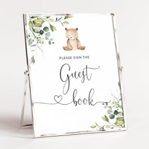 Panneau de livre d'or de l'ours d'eucalyptus s'il 