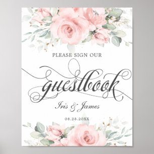 Panneau de Livre d'Or de Mariage à Fleurs de Green
