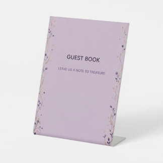 Panneau de livre d'or de mariage céleste lilas mod