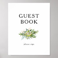 Panneau de livre d'or de verdure d'olive élégant
