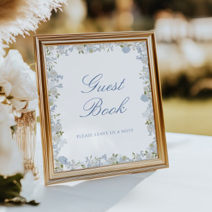 Panneau de livre d'or pour invités de mariage flor