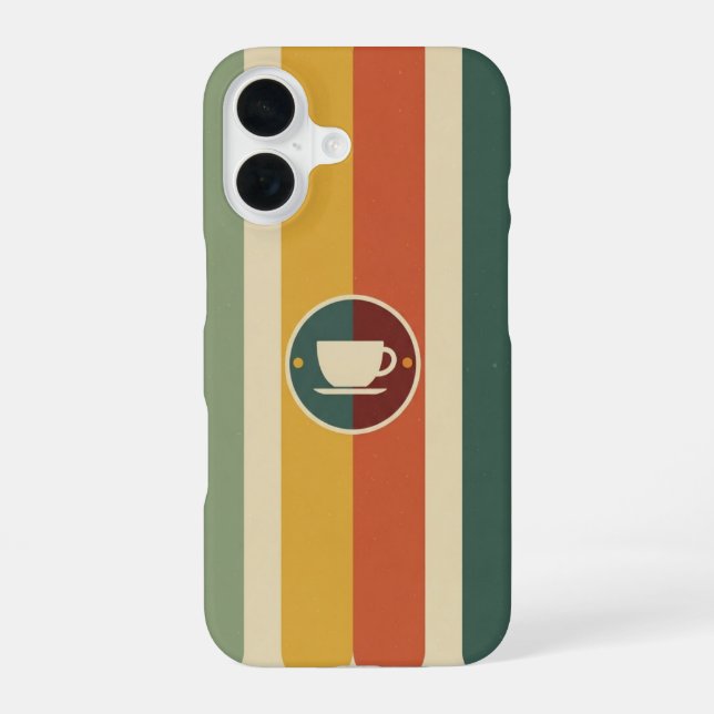Panneau de Machine à Café Rétro iPhone 16 Case (Back)