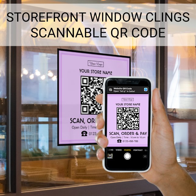 Panneau de magasin Code QR scannable | Scannez, co (Créateur téléchargé)