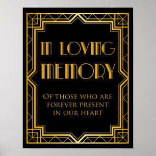 Panneau de mariage à la mémoire   Gatsby Art Déco