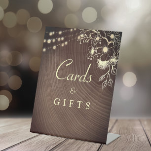 Panneau de mariage Cartes et Cadeaux Rustique