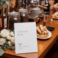 Panneau de mariage de bar à café minimaliste
