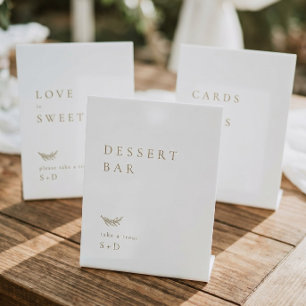 Panneau de mariage de bar à desserts en or blanc m