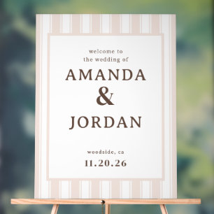 Panneau de mariage élégant beige