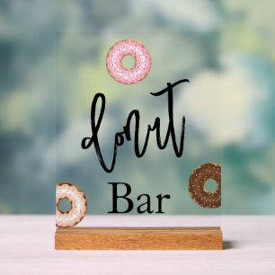 Panneau de mariage en acrylique pour bar à donuts
