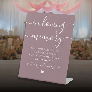 Panneau de mariage mauve en souvenir