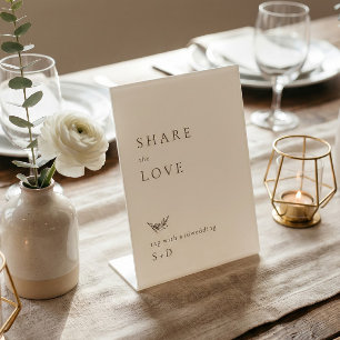 Panneau de mariage minimaliste en ivoire avec hash