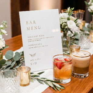 Panneau de mariage minimaliste en or blanc pour me