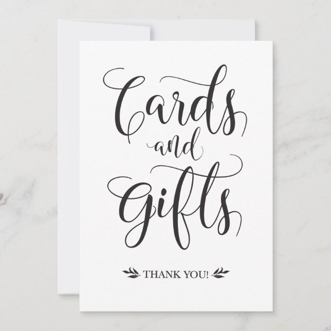 Panneau de mariage moderne Cartes et Cadeaux (Devant)