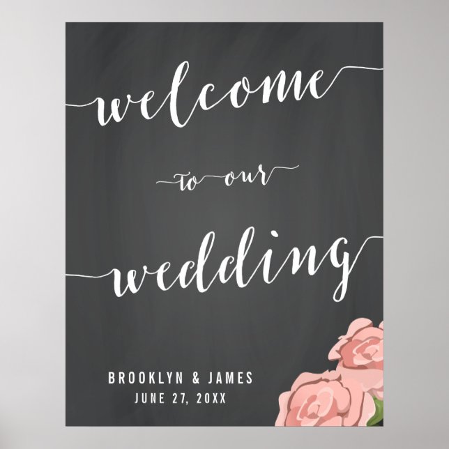 Panneau de mariage personnalisé sur tableau noir 5 (Devant)