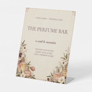 Panneau de mariage pour bar à parfums vintage